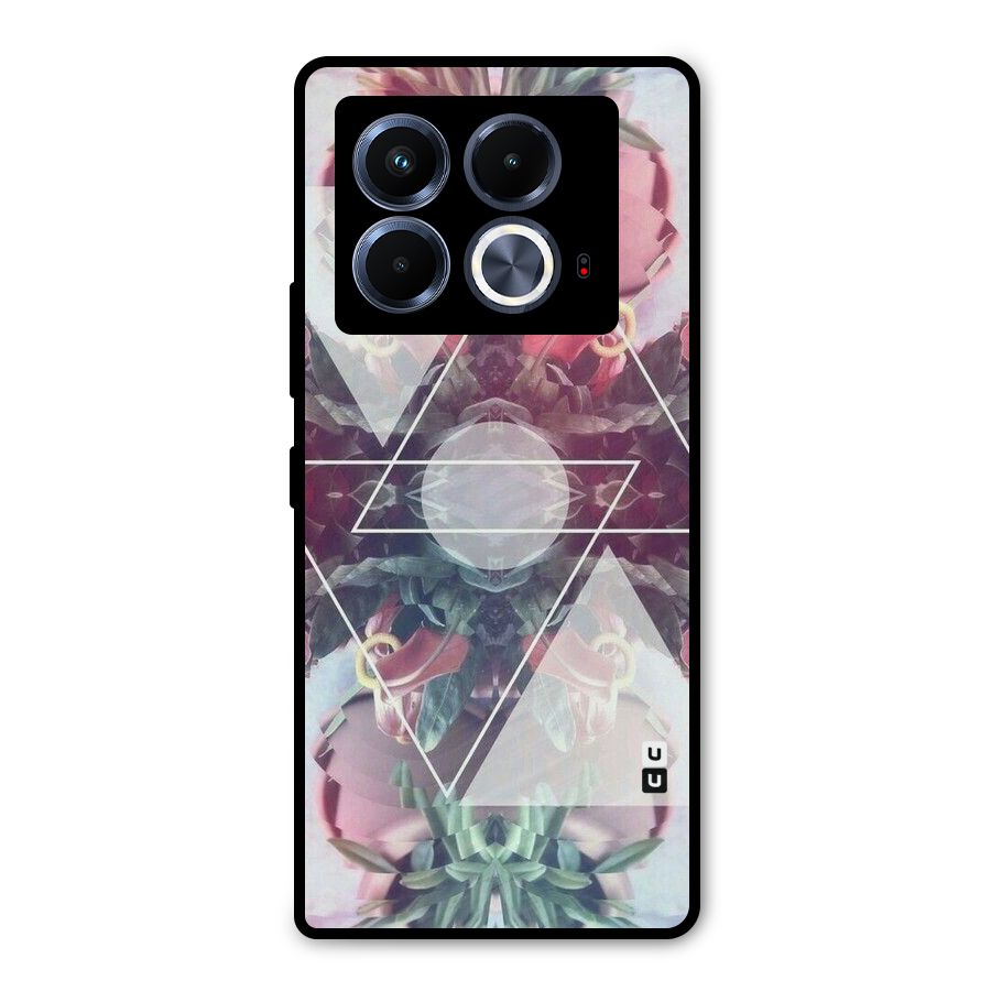 Floral Triangle Metal Back Case for Infinix Note 40 5G