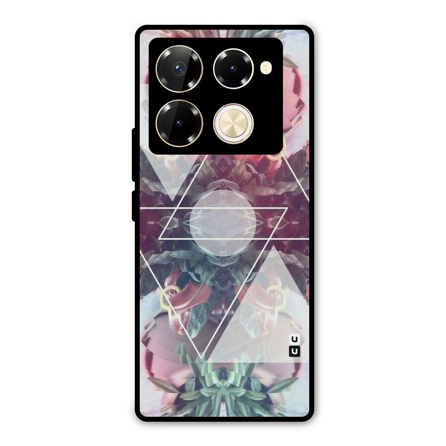 Floral Triangle Metal Back Case for Infinix Note 40 Pro