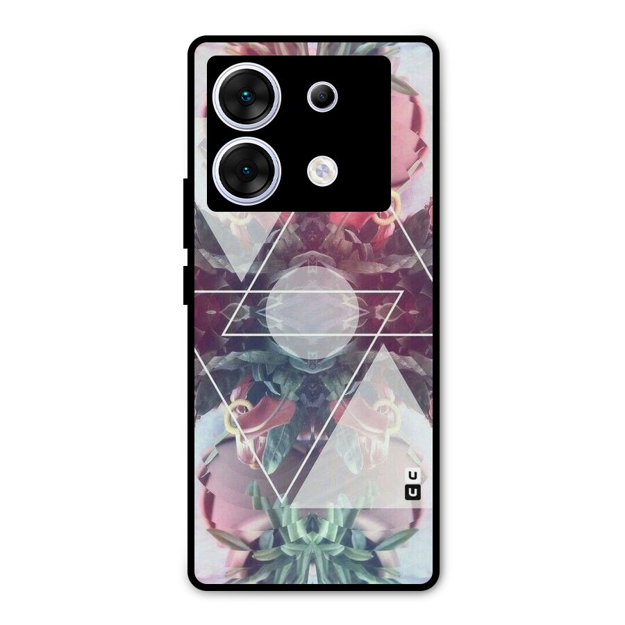 Floral Triangle Metal Back Case for Infinix Zero 30 5G