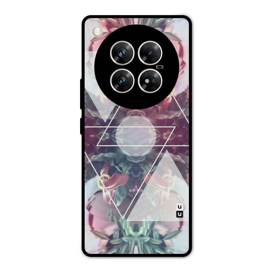 Floral Triangle Metal Back Case for Infinix Zero 40 5G