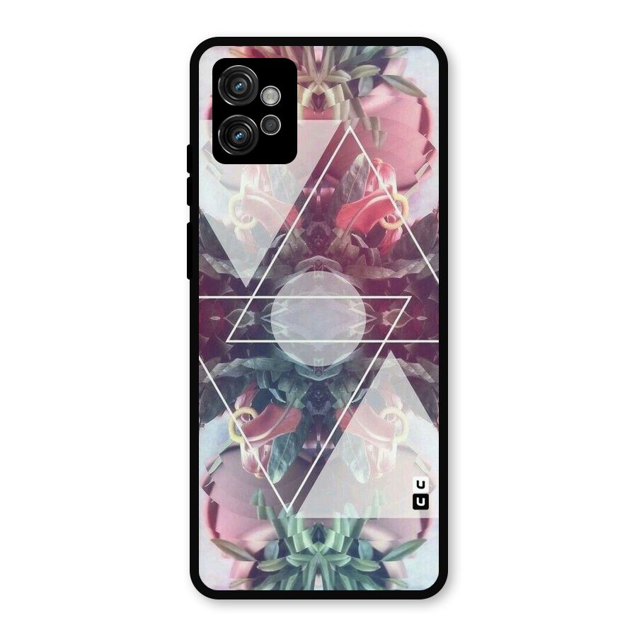 Floral Triangle Metal Back Case for Moto G32