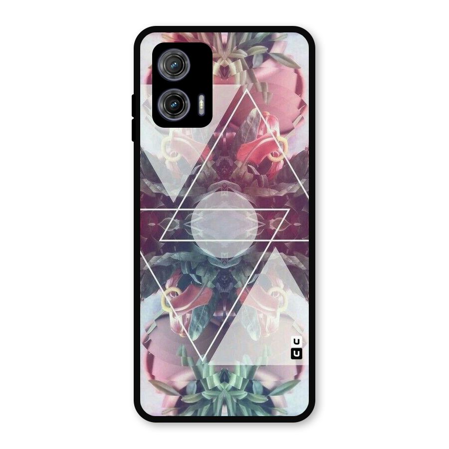Floral Triangle Metal Back Case for Moto G73