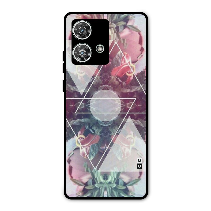 Floral Triangle Metal Back Case for Motorola Edge 40 Neo