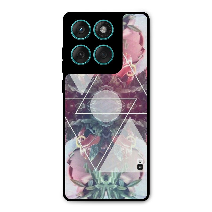 Floral Triangle Metal Back Case for Motorola Edge 60 Fusion