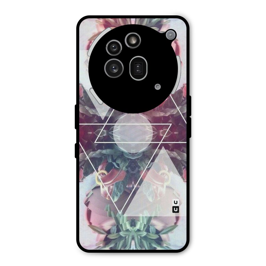 Floral Triangle Metal Back Case for Nothing Phone 3a Pro