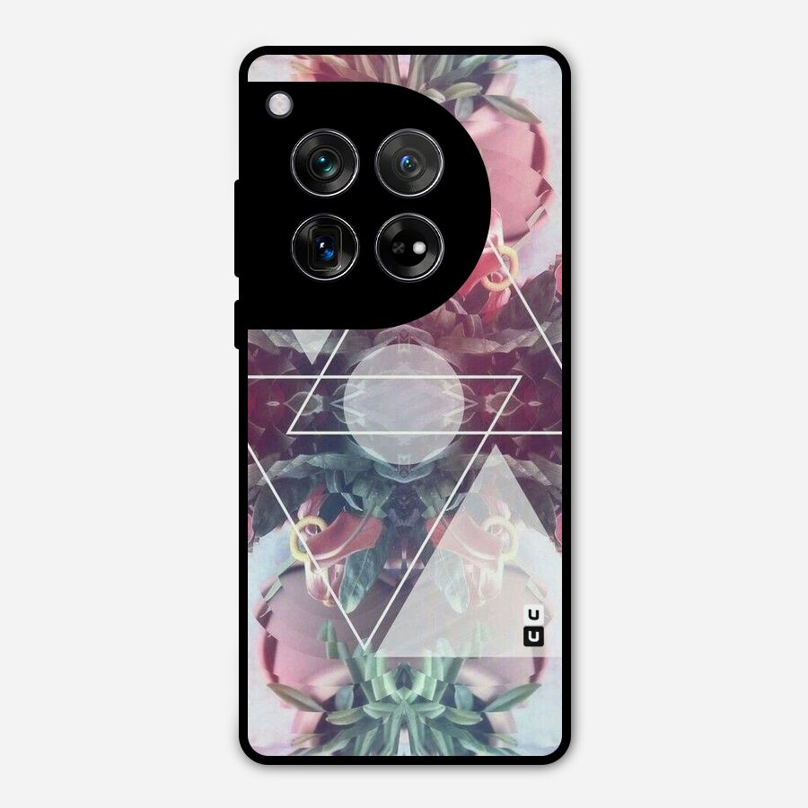 Floral Triangle Metal Back Case for OnePlus 12