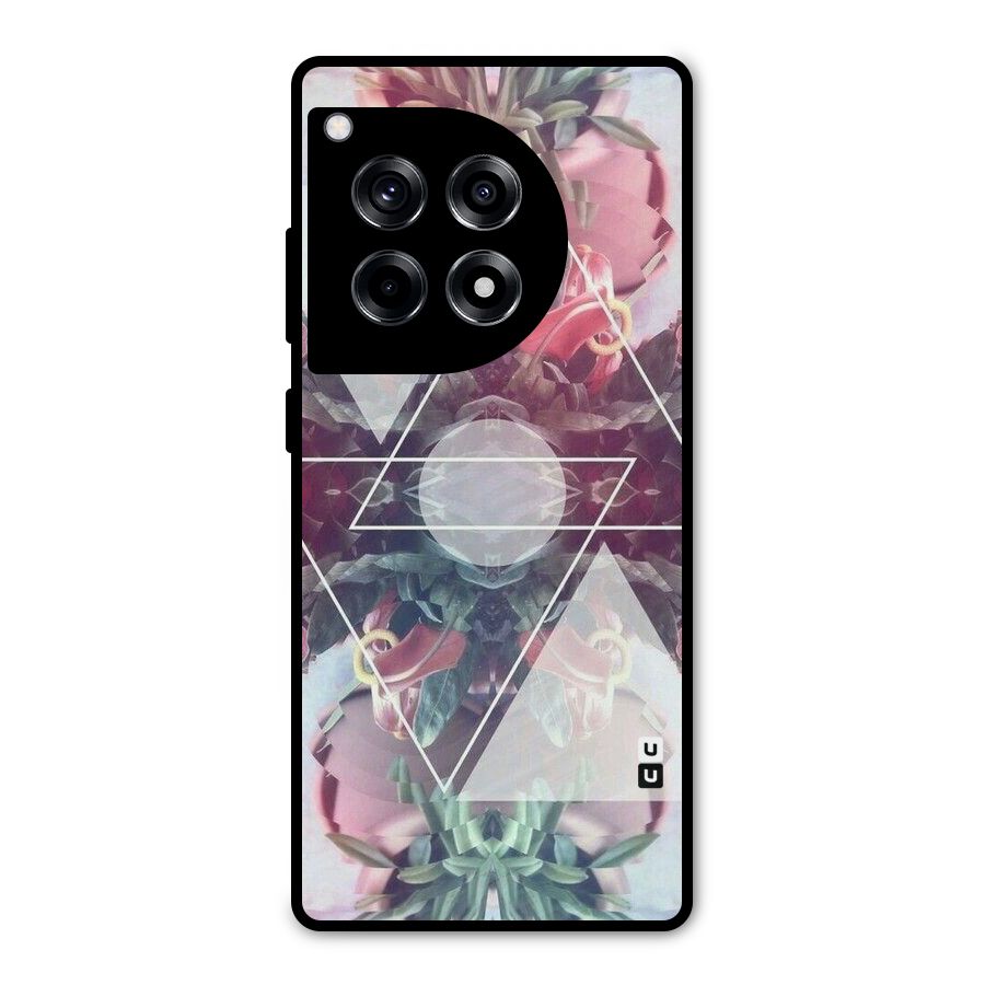Floral Triangle Metal Back Case for OnePlus 12R