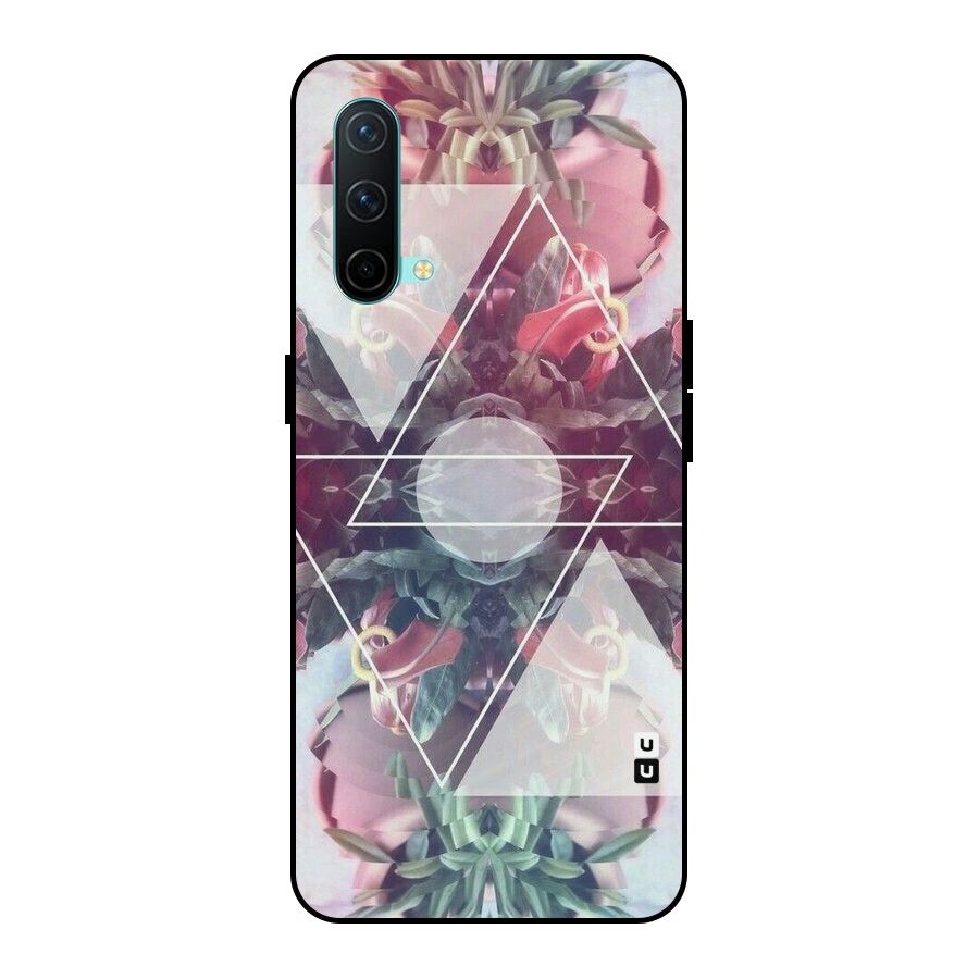 Floral Triangle Metal Back Case for OnePlus Nord CE 5G