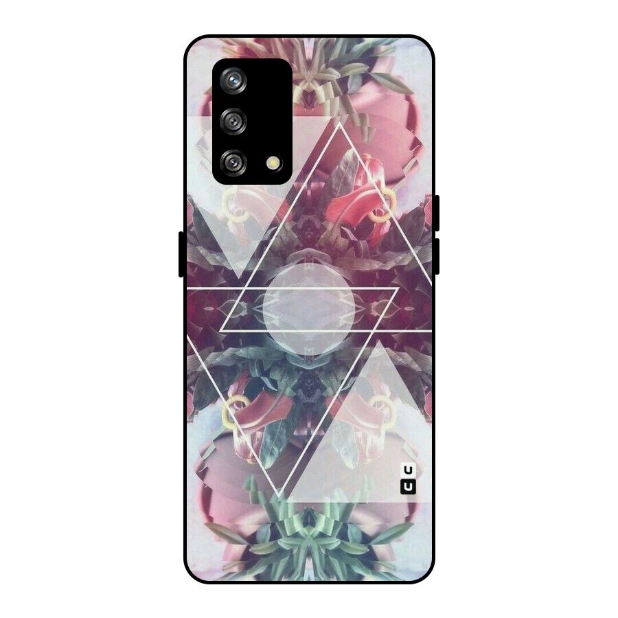 Floral Triangle Metal Back Case for Oppo F19