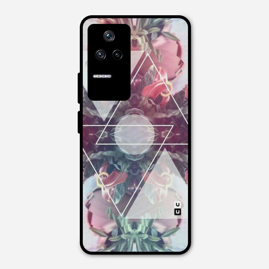 Floral Triangle Metal Back Case for Poco F4 5G