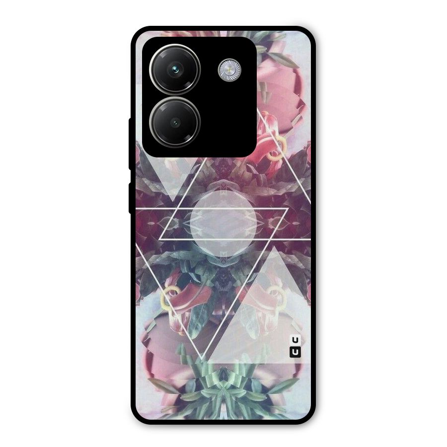 Floral Triangle Metal Back Case for Poco M7 Pro 5G