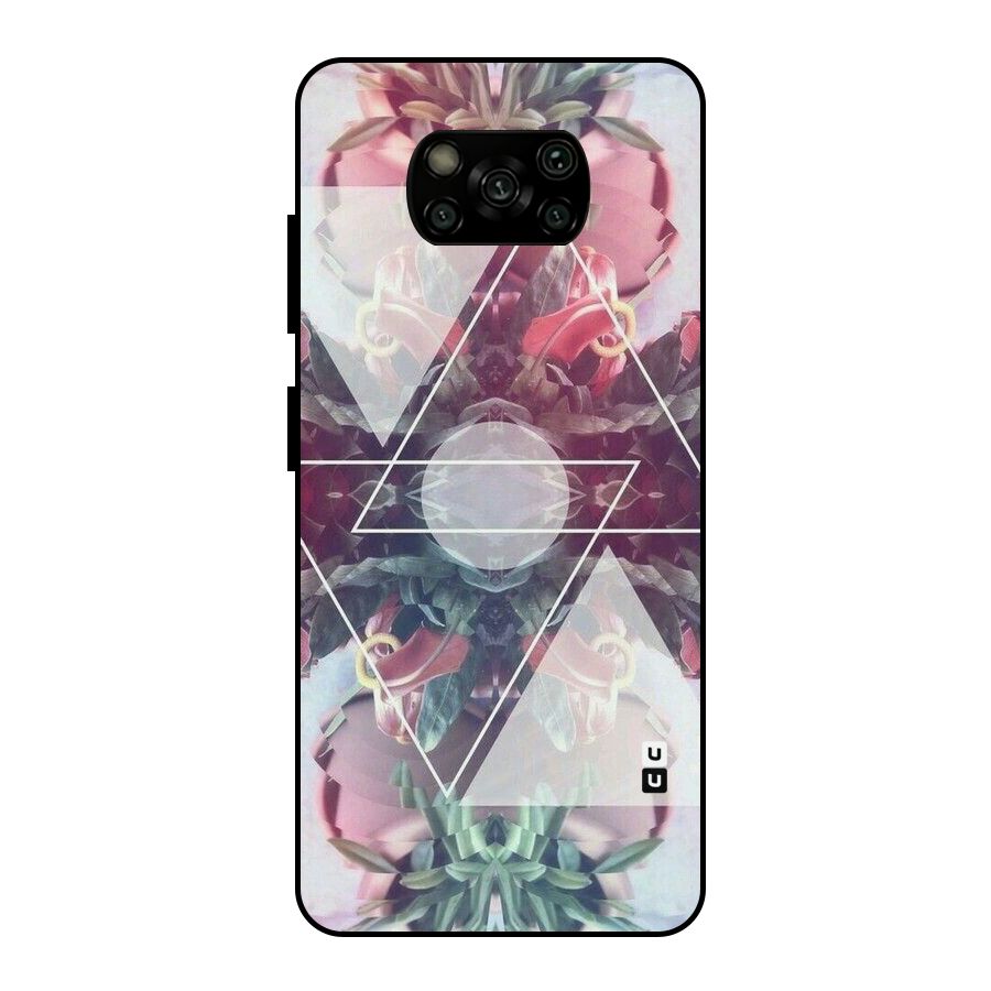 Floral Triangle Metal Back Case for Poco X3