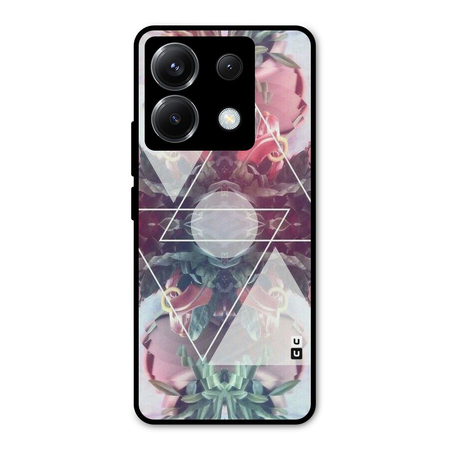Floral Triangle Metal Back Case for Poco X6