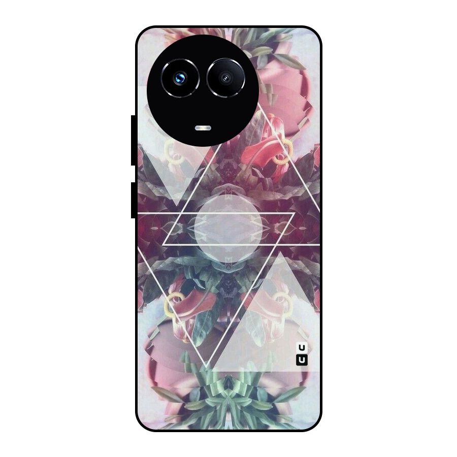 Floral Triangle Metal Back Case for Realme 11 5G