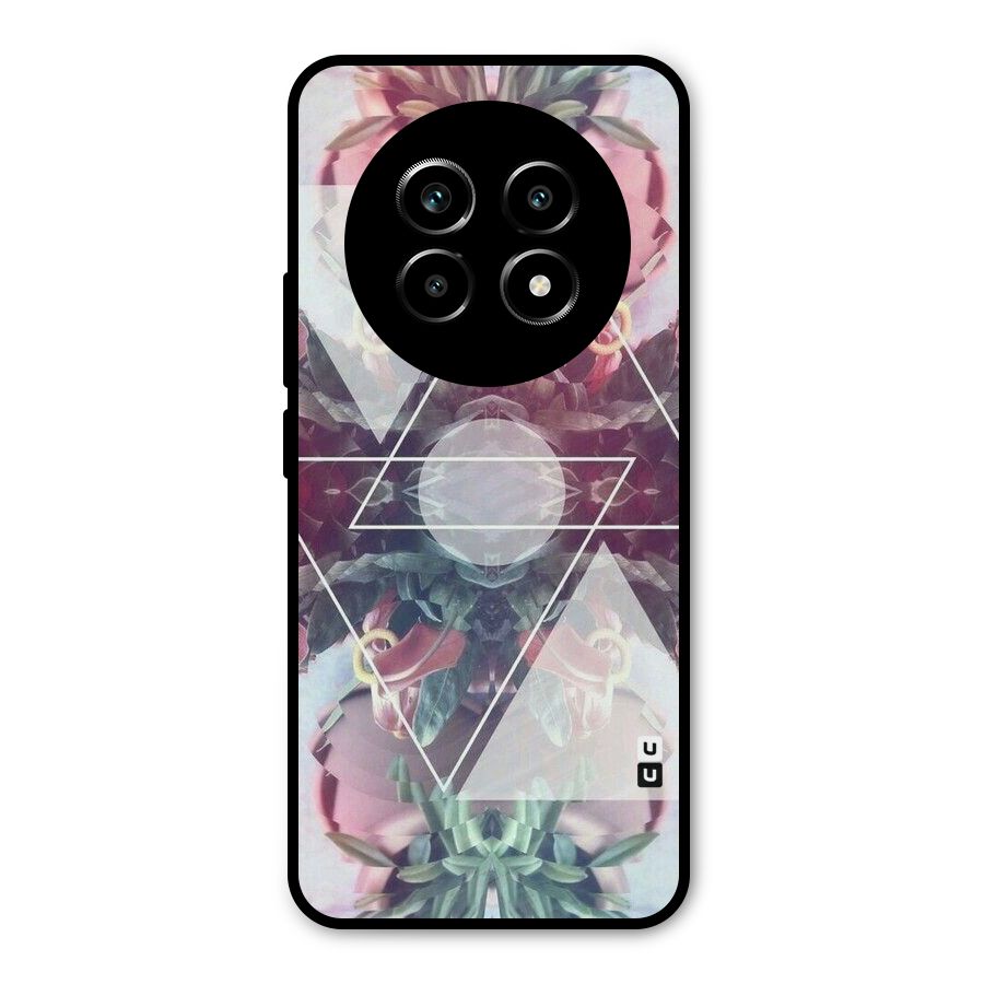 Floral Triangle Metal Back Case for Realme 13 Pro