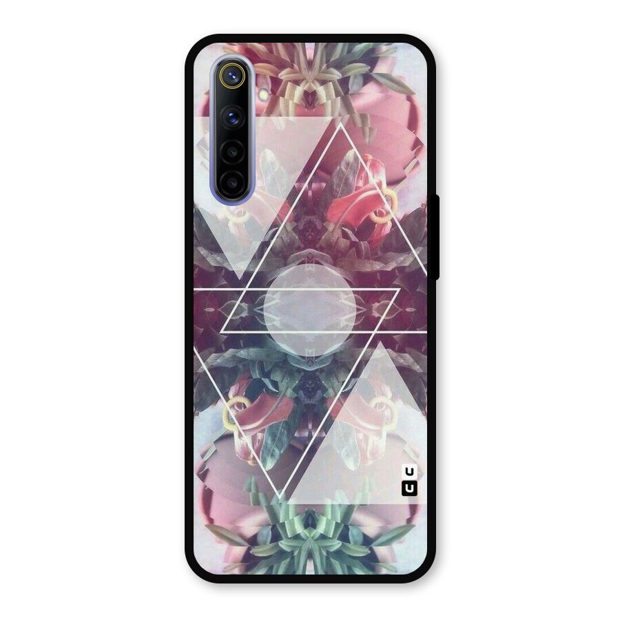 Floral Triangle Metal Back Case for Realme 6i