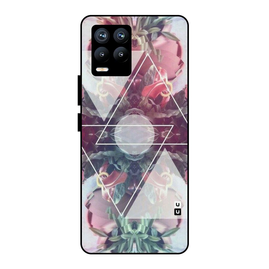 Floral Triangle Metal Back Case for Realme 8 Pro