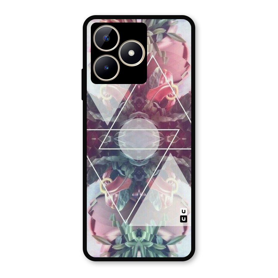Floral Triangle Metal Back Case for Realme C53
