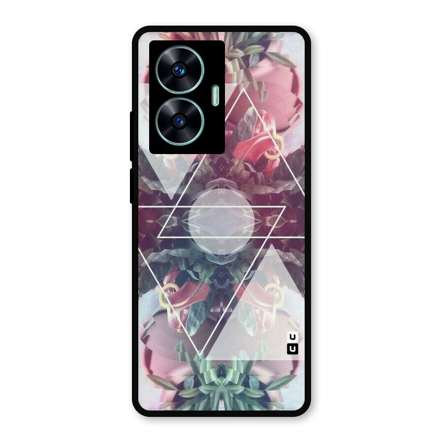 Floral Triangle Metal Back Case for Realme C55