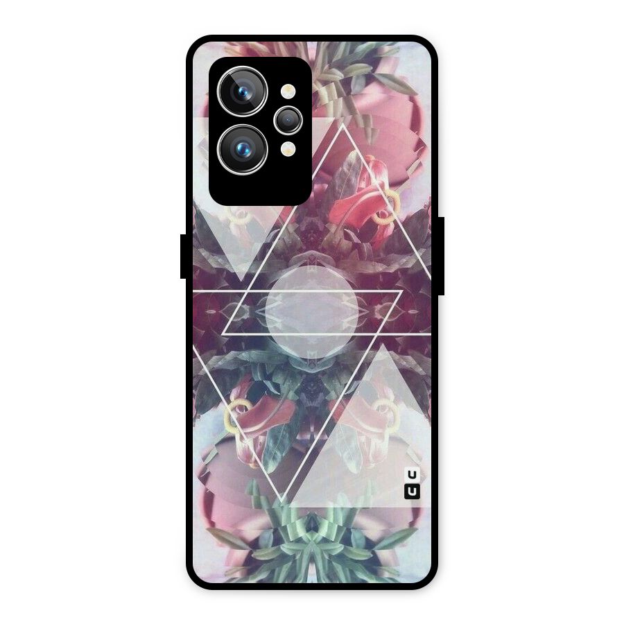 Floral Triangle Metal Back Case for Realme GT2 Pro