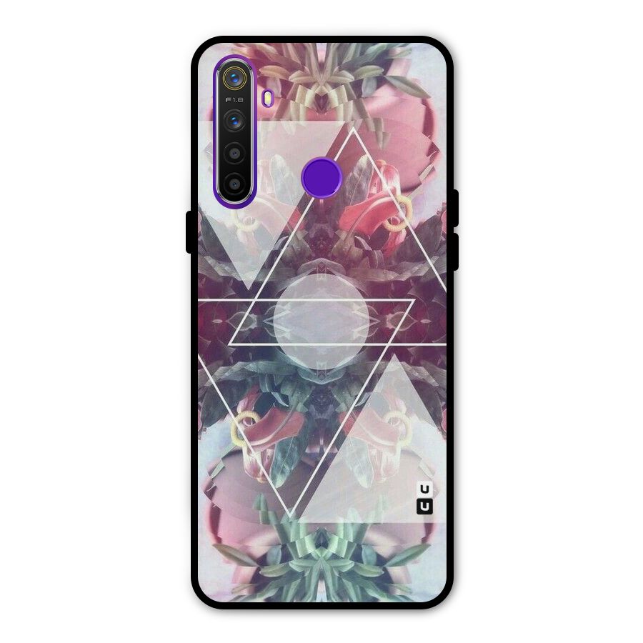 Floral Triangle Metal Back Case for Realme Narzo 10
