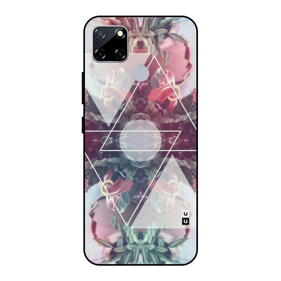 Floral Triangle Metal Back Case for Realme Narzo 30A