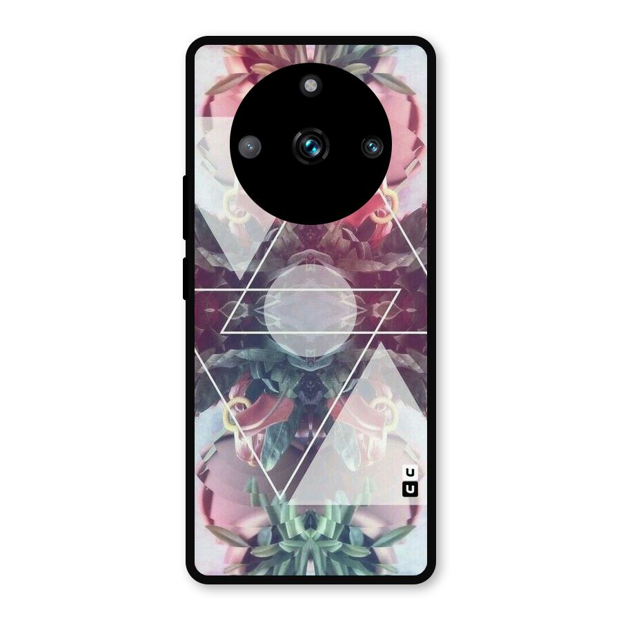 Floral Triangle Metal Back Case for Realme Narzo 60 Pro