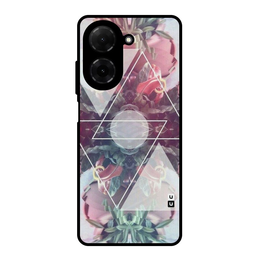 Floral Triangle Metal Back Case for Redmi A5 4G