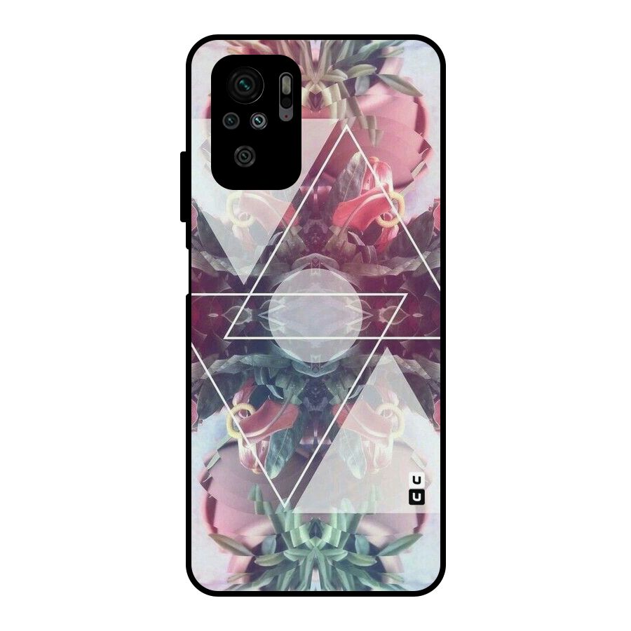 Floral Triangle Metal Back Case for Redmi Note 10S