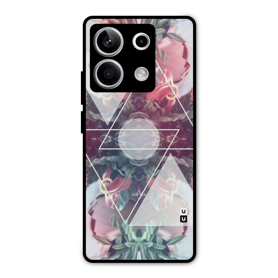 Floral Triangle Metal Back Case for Redmi Note 13 5G