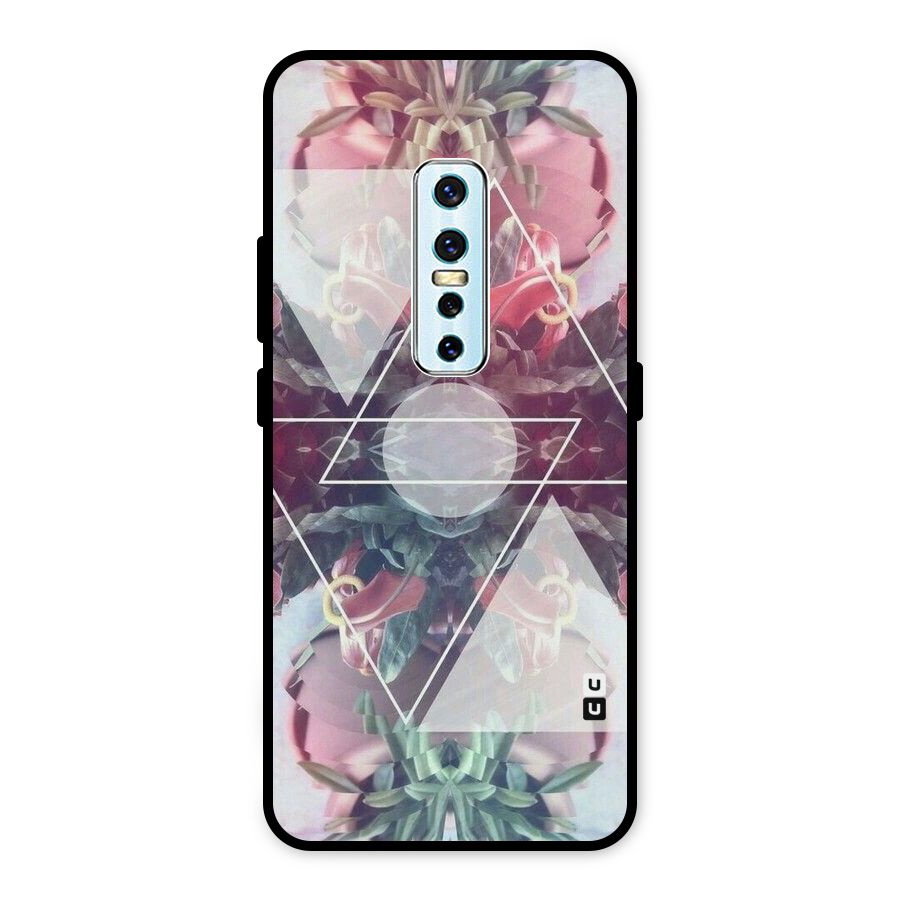 Floral Triangle Metal Back Case for Vivo V17 Pro