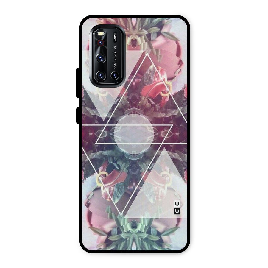Floral Triangle Metal Back Case for Vivo V19