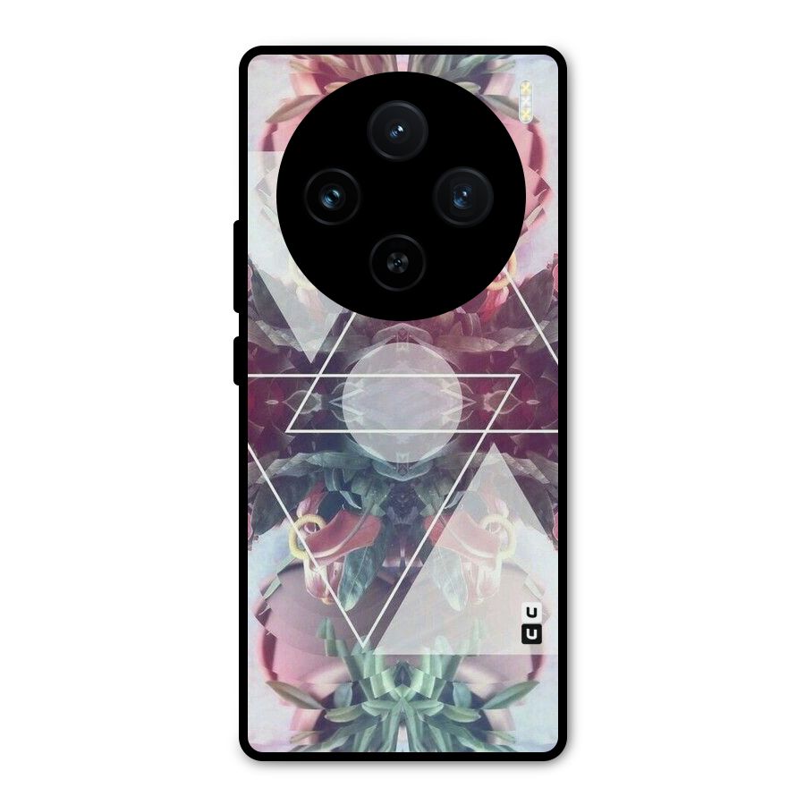 Floral Triangle Metal Back Case for Vivo X100