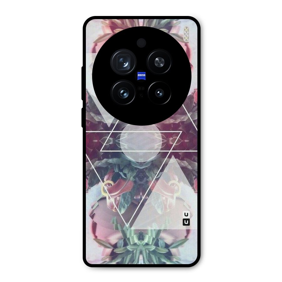 Floral Triangle Metal Back Case for Vivo X200 Pro