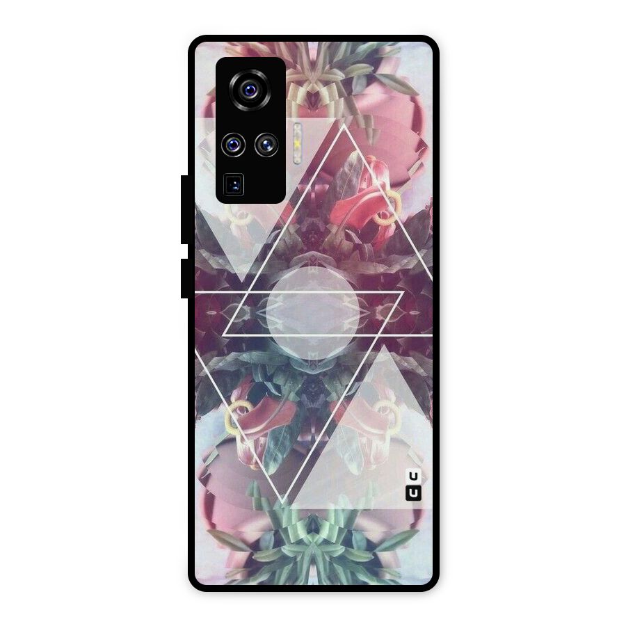 Floral Triangle Metal Back Case for Vivo X50 Pro
