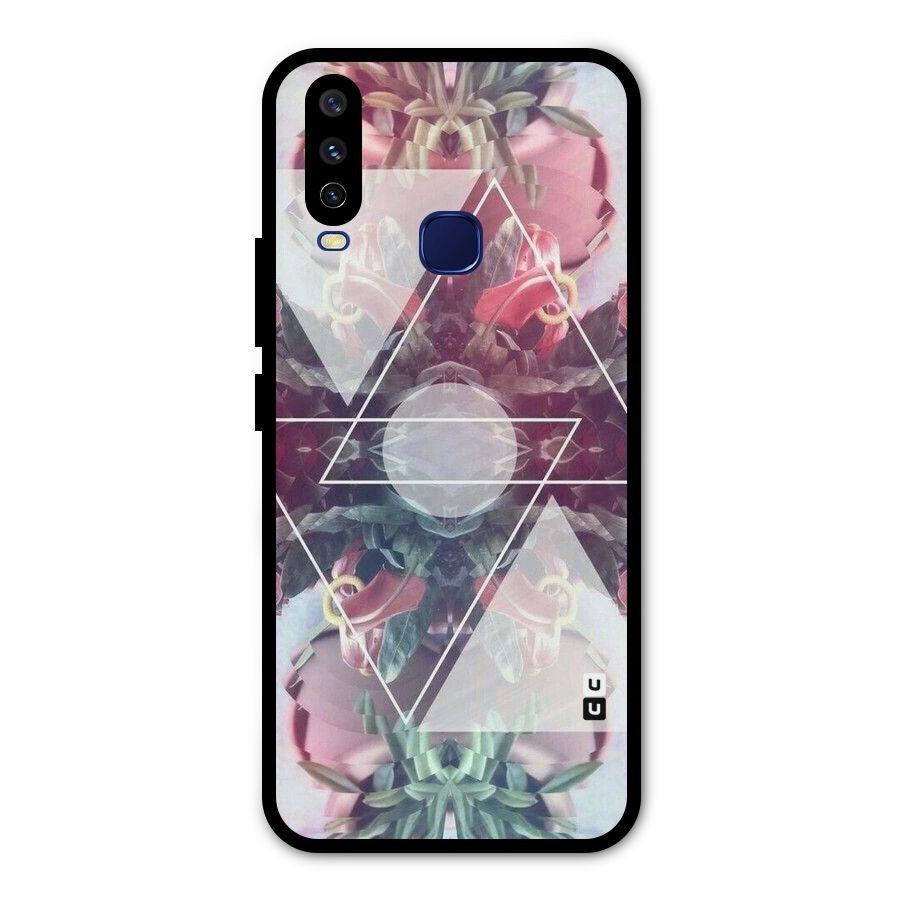 Floral Triangle Metal Back Case for Vivo Y15