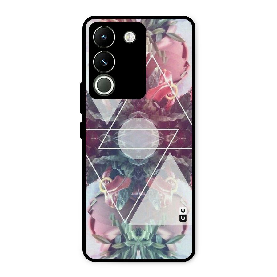 Floral Triangle Metal Back Case for Vivo Y200