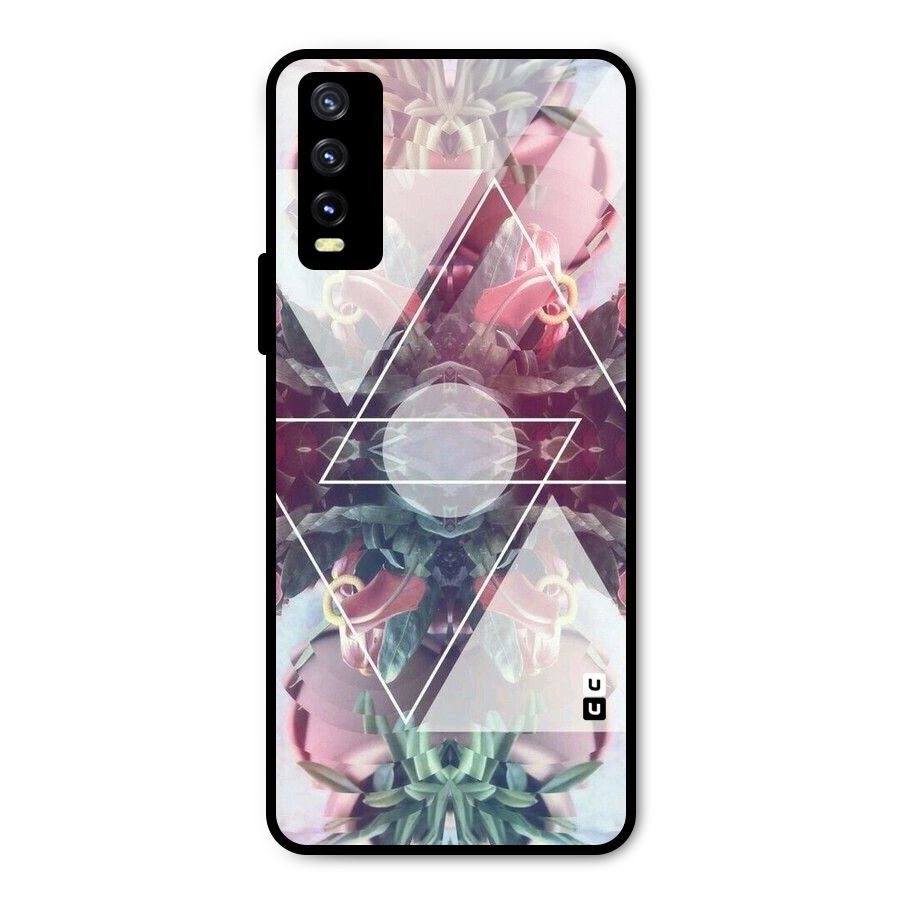 Floral Triangle Metal Back Case for Vivo Y20t