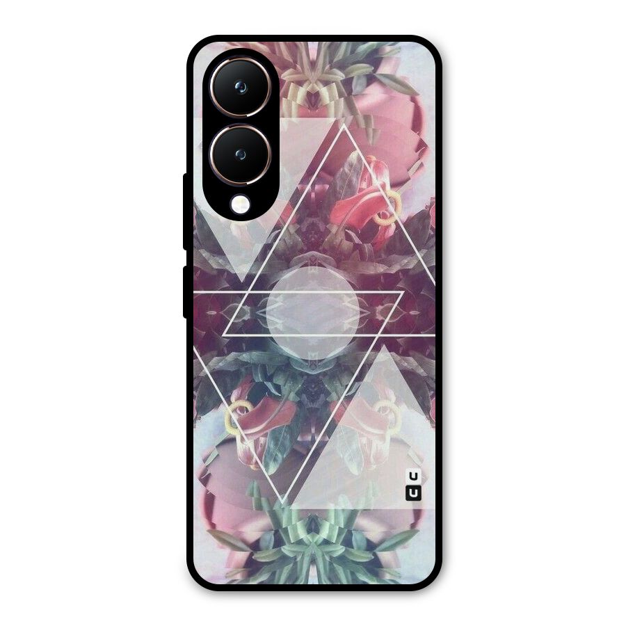 Floral Triangle Metal Back Case for Vivo Y28
