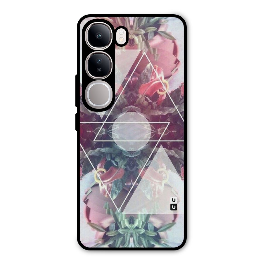 Floral Triangle Metal Back Case for Vivo Y300