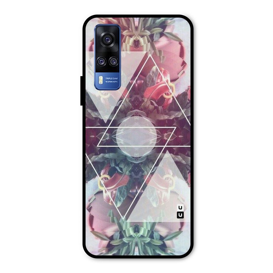Floral Triangle Metal Back Case for Vivo Y31