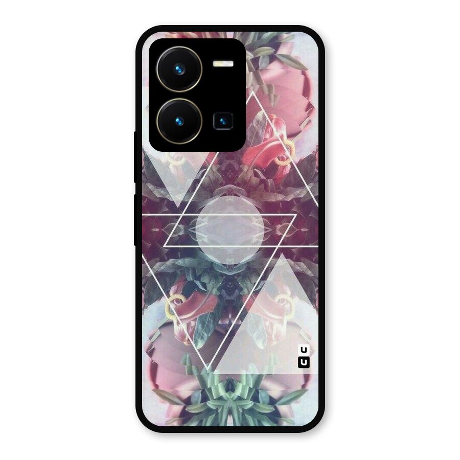Floral Triangle Metal Back Case for Vivo Y35