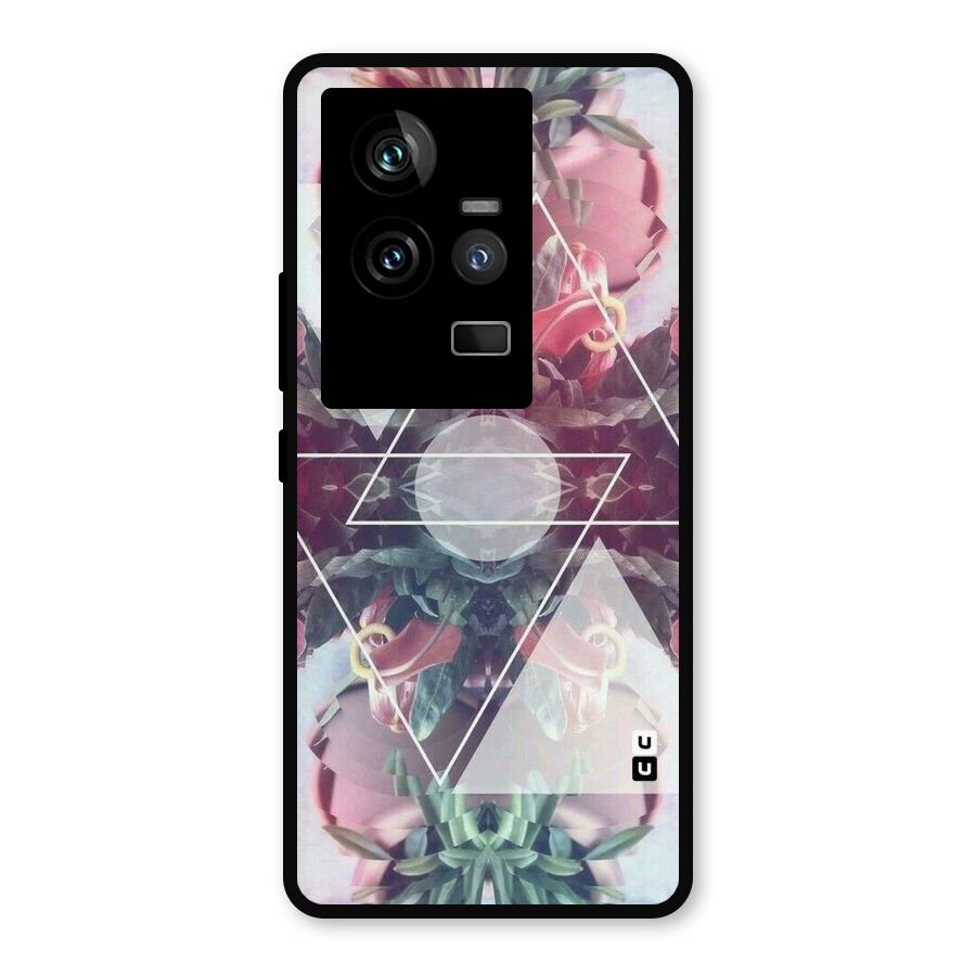 Floral Triangle Metal Back Case for iQOO 11 5G