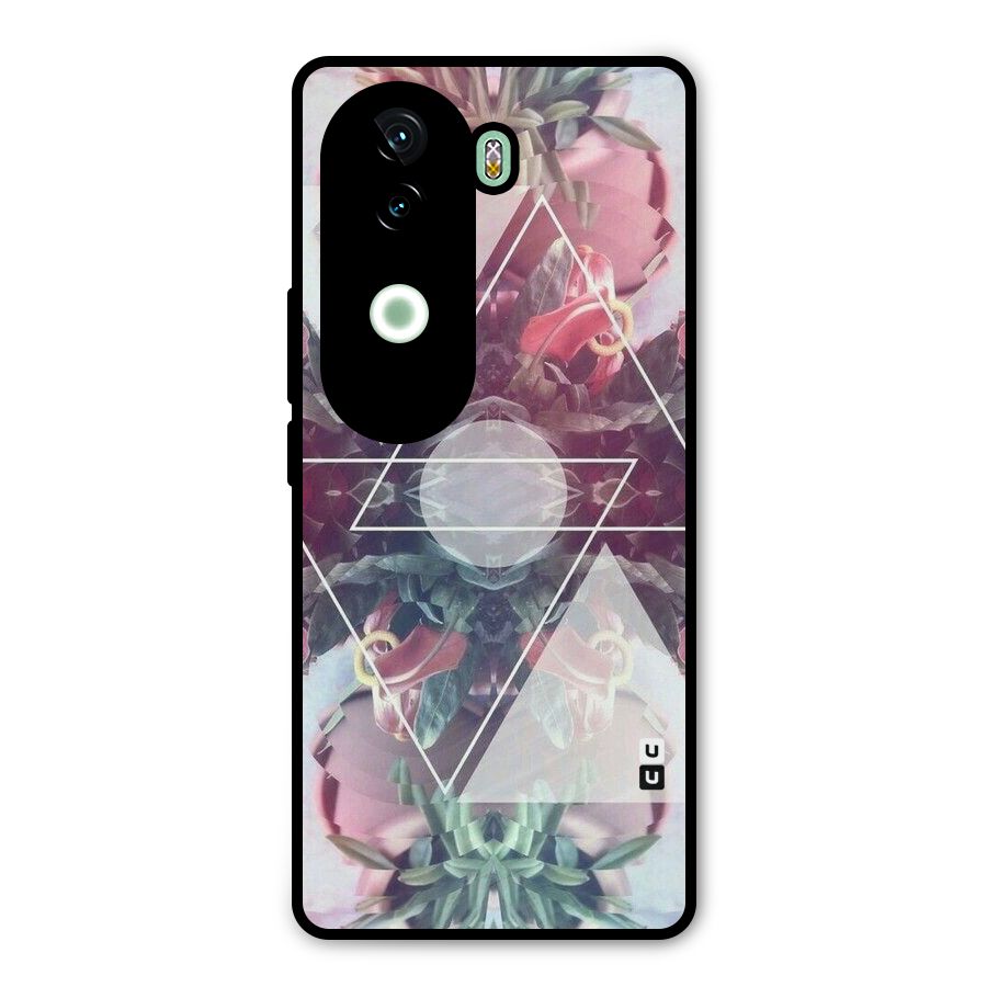 Floral Triangle Metal Back Case for iQOO Z9s