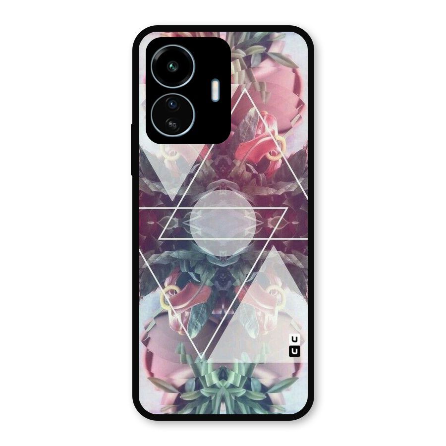 Floral Triangle Metal Back Case for vivo iQOO Z6 Lite 5G