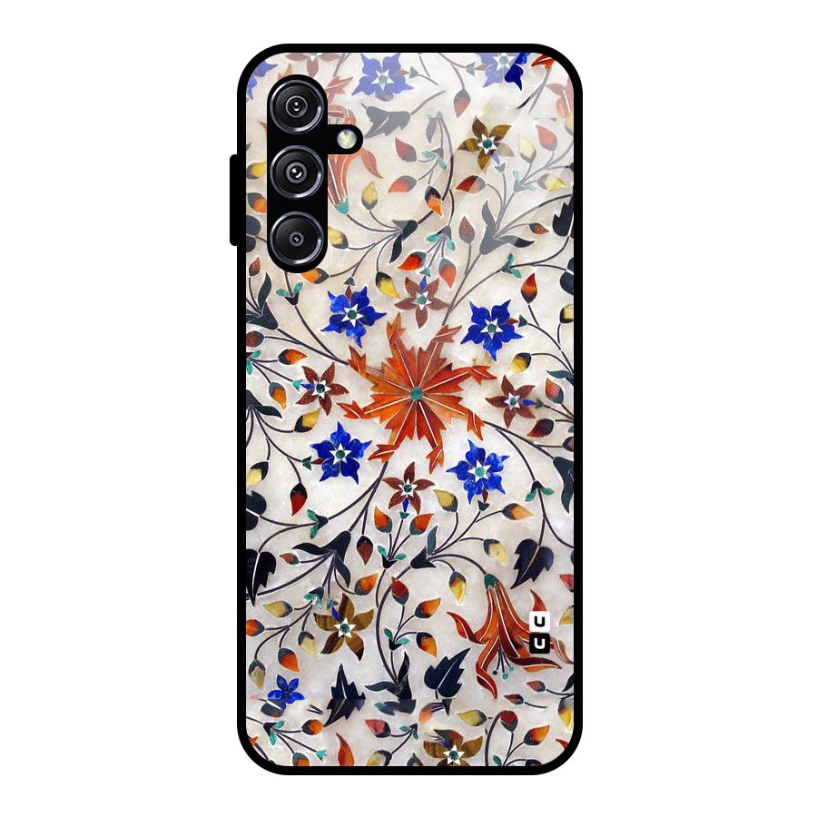 Floral Vintage Bloom Glass Back Case for Galaxy M34 5G