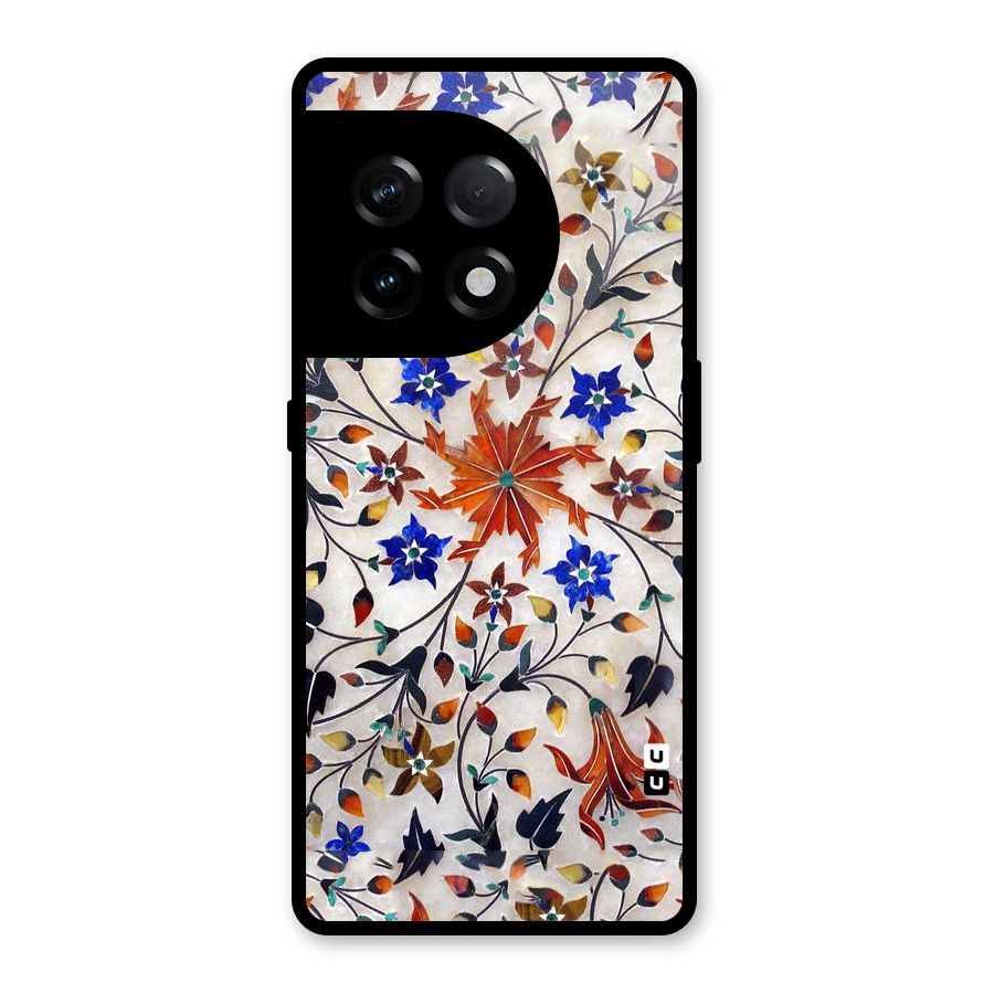 Floral Vintage Bloom Glass Back Case for OnePlus 11R