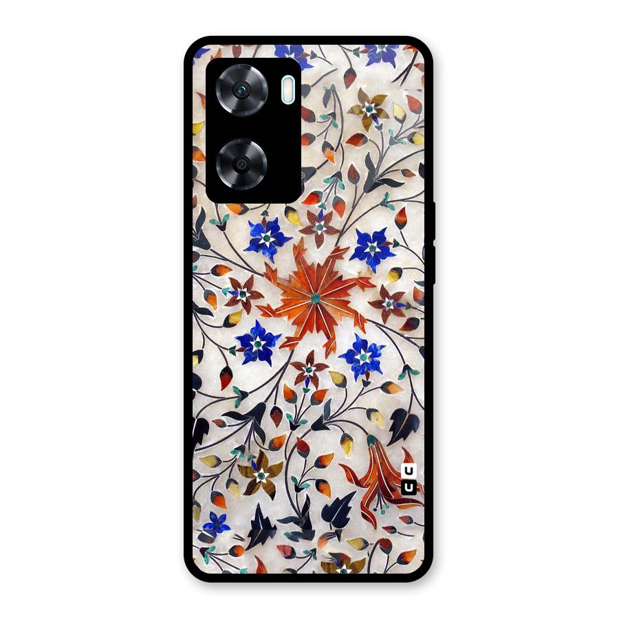 Floral Vintage Bloom Glass Back Case for Oppo A77s