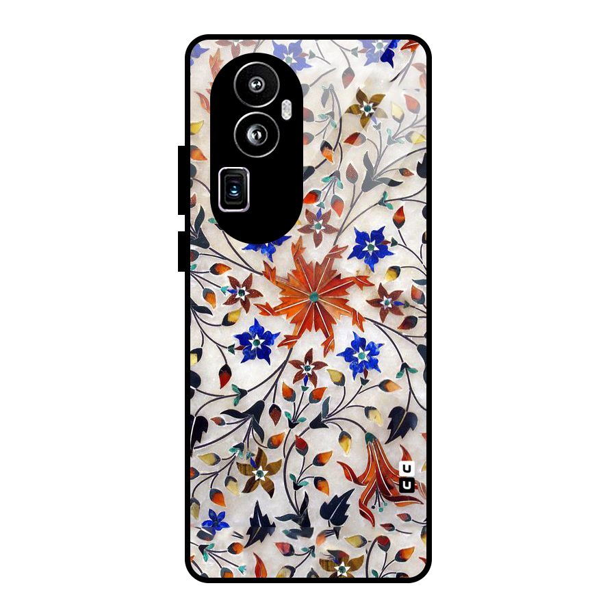 Floral Vintage Bloom Glass Back Case for Oppo Reno10 Pro Plus