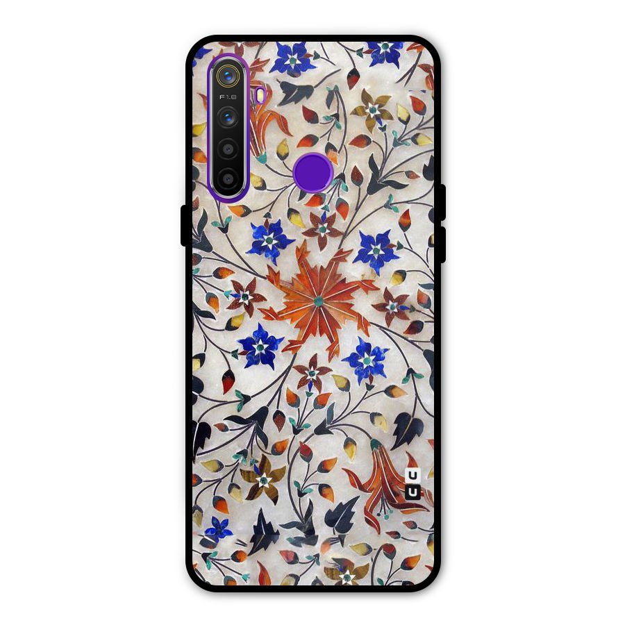 Floral Vintage Bloom Glass Back Case for Realme 5s